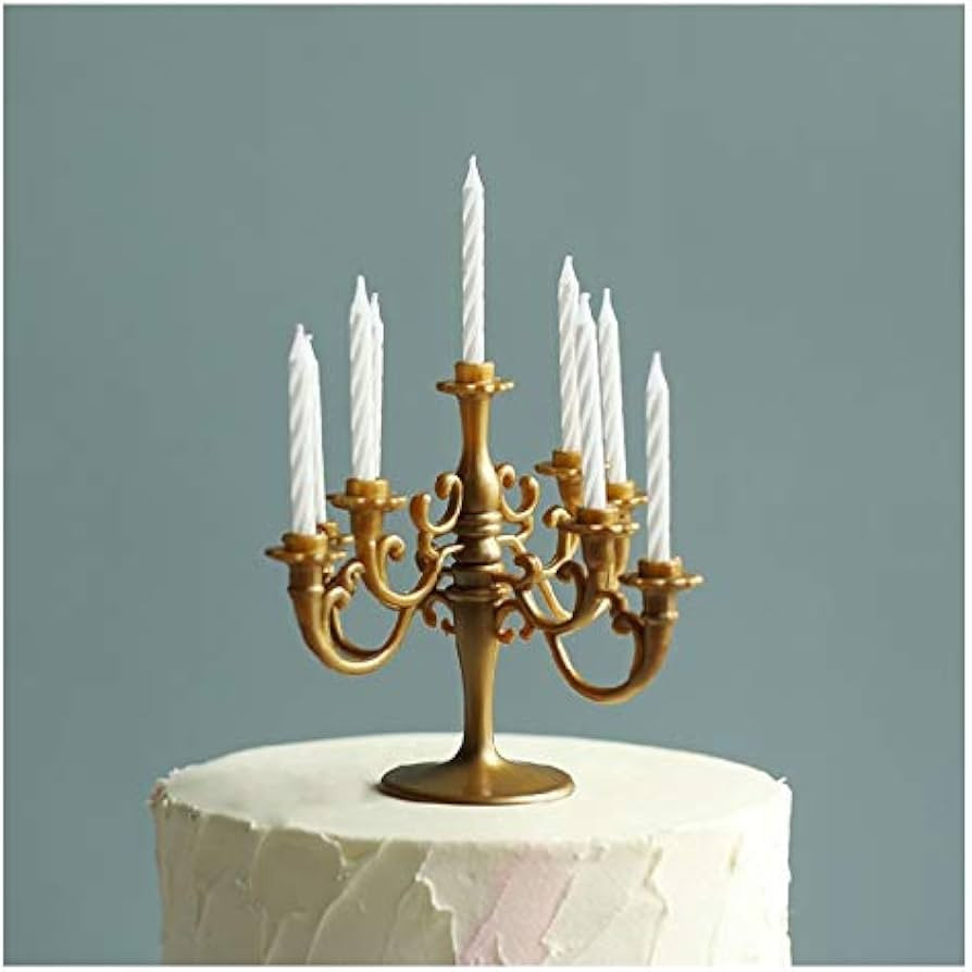 Mini Plastic Candle Holder Stand with 9Pcs Candelabra Taper Beautiful Vintage Candlestick Cake To... | Amazon (US)