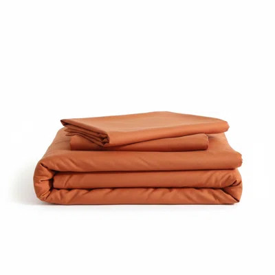 Queen Duvet Cover Set 3 Piece, Soft Brushed Microfiber, Burnt Orange, Zipper Closure, Pillow Shams Included | Wayfair North America