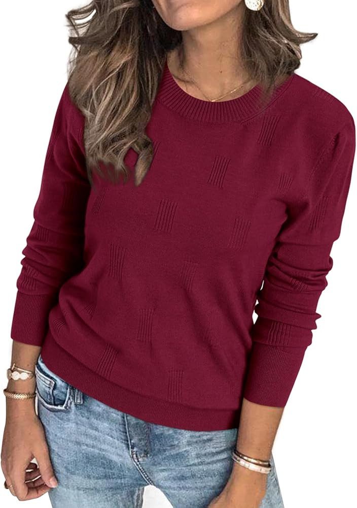 Arach&Cloz Womens Knit Sweater Long Sleeve Pullover Tops Trendy Dressy Casual Business Spring Clo... | Amazon (US)