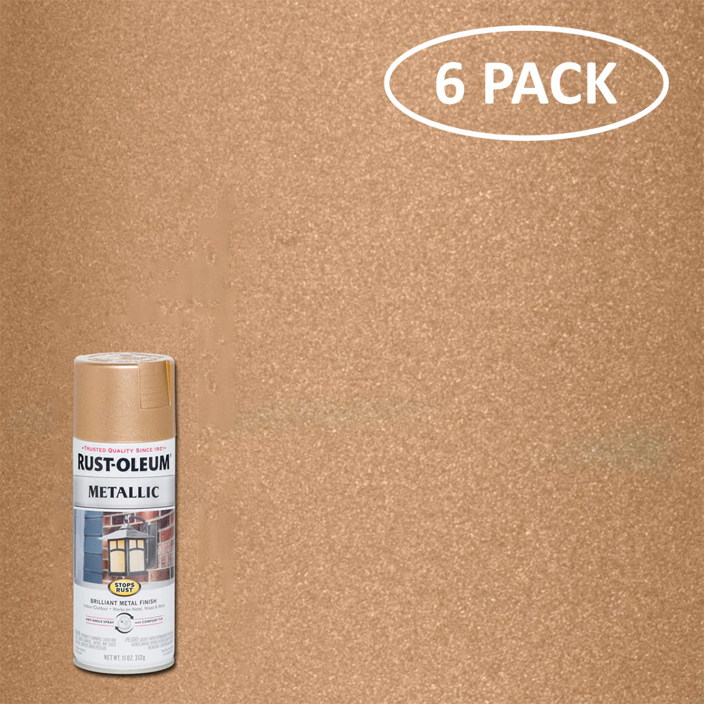 Rust-Oleum Stops Rust Metallic Gloss Vintage Rose Gold Metallic Oil-based Spray paint ( NET WT. 11.0-oz ) 6 -Pack | 286564SOS | Lowe's