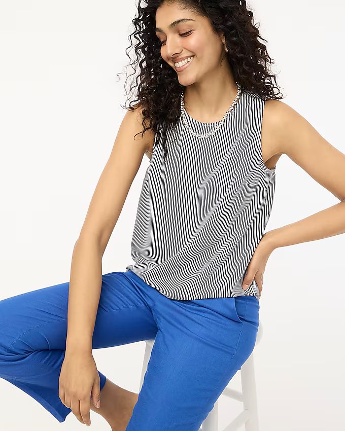 Striped button-back shell top | J.Crew Factory