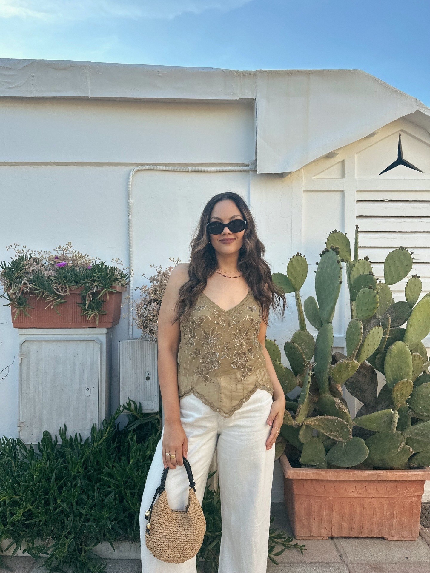 Italy outfit!
-Zara beaded tank in olive, I have a large. 
-Massimo Dutti cream barrel jeans, I have a size 8. 
-Celine Triomphe sunglasses  

#LTKsummer #LTKtravel #LTKstyletip