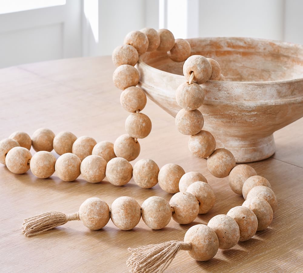 Solis Handcrafted Terracotta Beaded Garland | Pottery Barn (US)