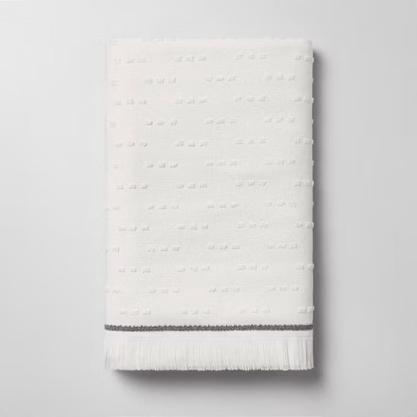 Fouta Texture Dots Bath Towels Sour Cream/Railroad Gray - Hearth & Hand™ with Magnolia | Target