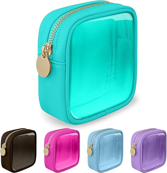 Mini Clear Travel Makeup Organizer Bag for Purse, Small Cute Preppy Makeup Bag Cosmetic Zipper Po... | Amazon (US)