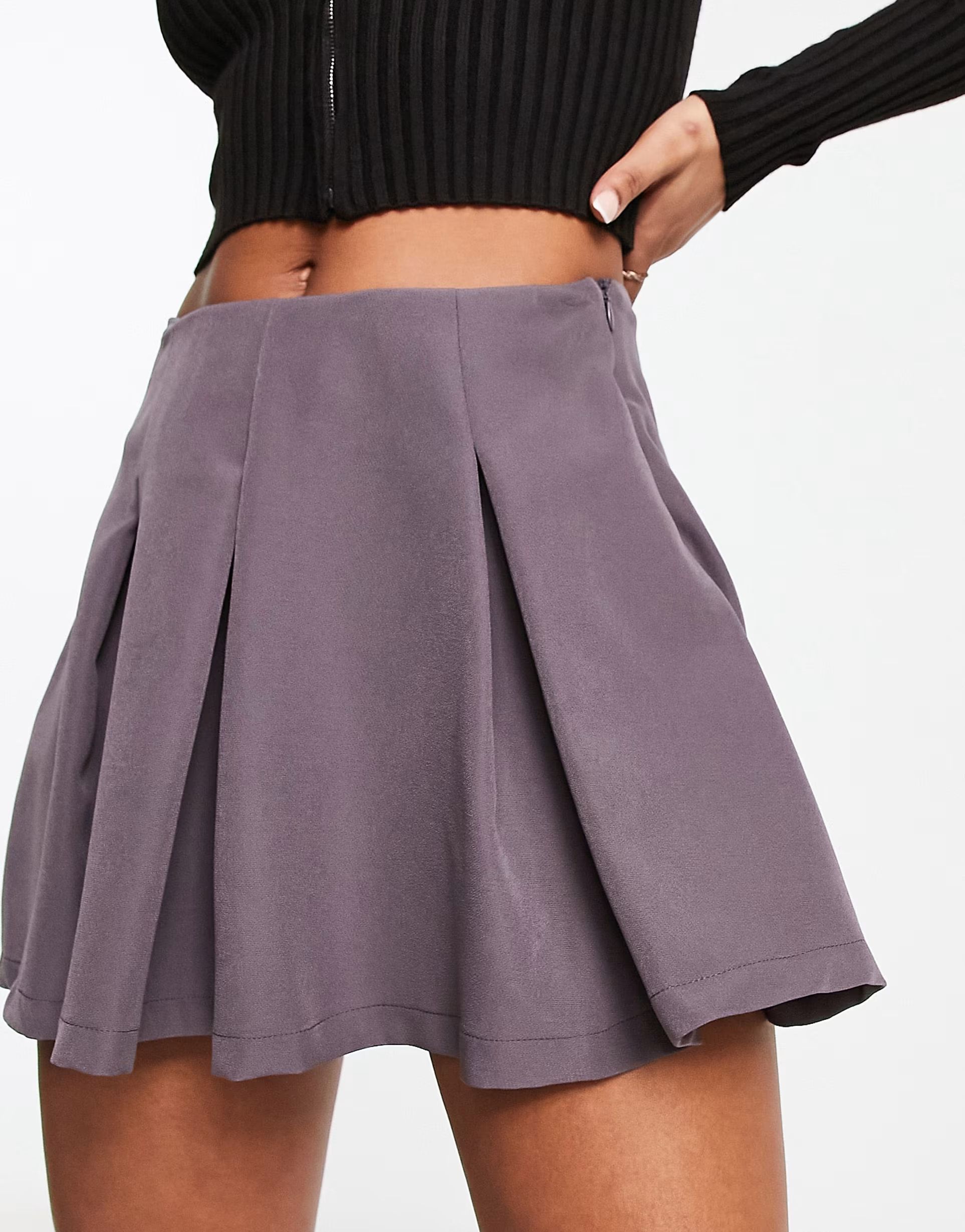 Reclaimed Vintage skort in charcoal | ASOS (Global)