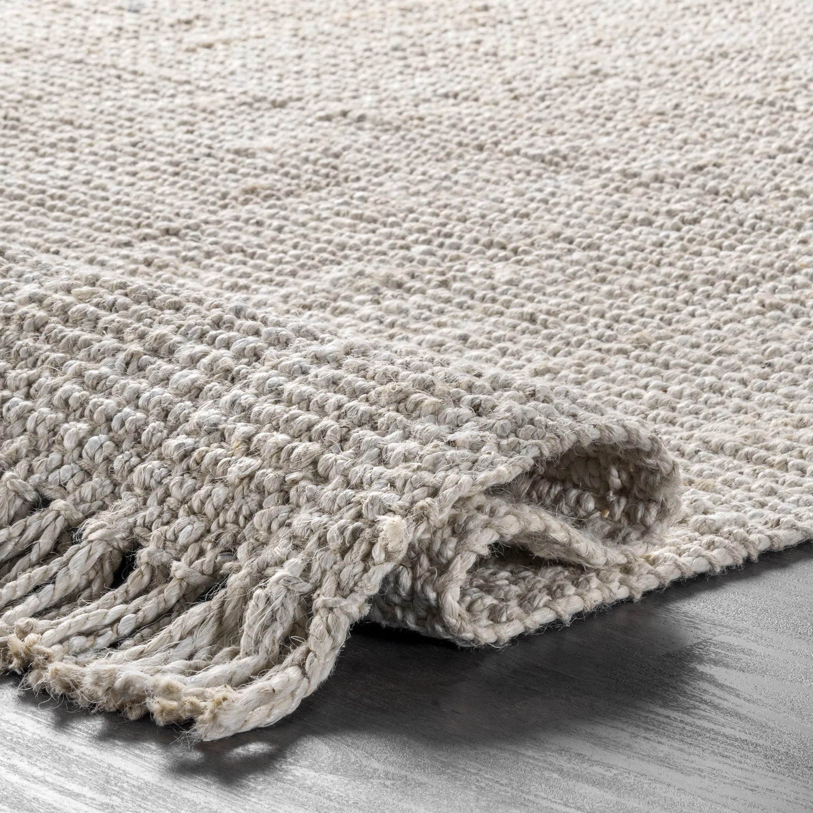 Isalgue Handmade Farmhouse Chunky Jute Area Rug in Off-White | Wayfair North America