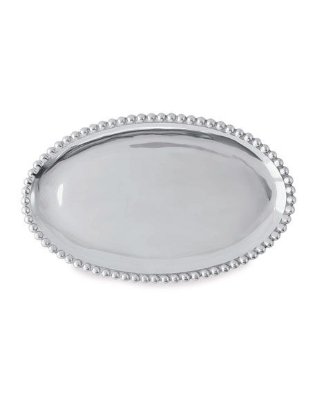 Mariposa Pearled Oval Platter | Neiman Marcus