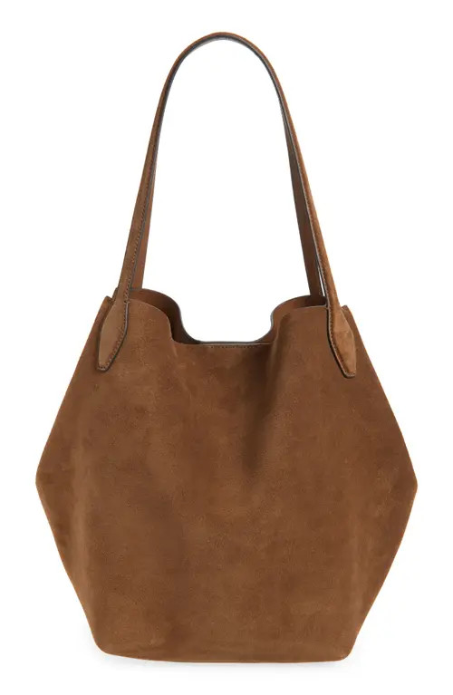 Madewell The Shopper Tote in Soft Grain Suede in Light Umber at Nordstrom | Nordstrom
