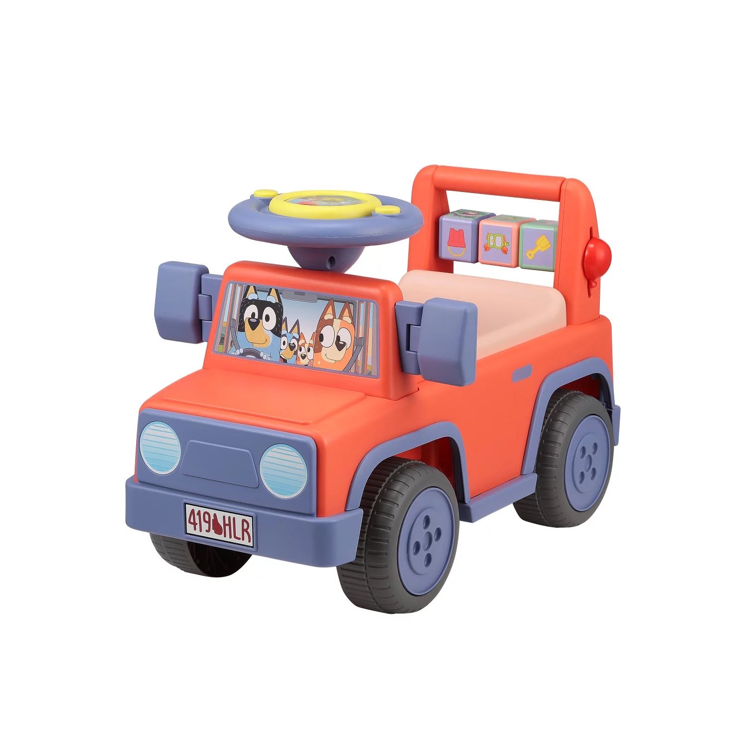 Bluey Licensed Interactive Ride-On Push Car for Boys and Girls, Foot-to-Floor, Ages 1-3, Orange -... | Walmart (US)