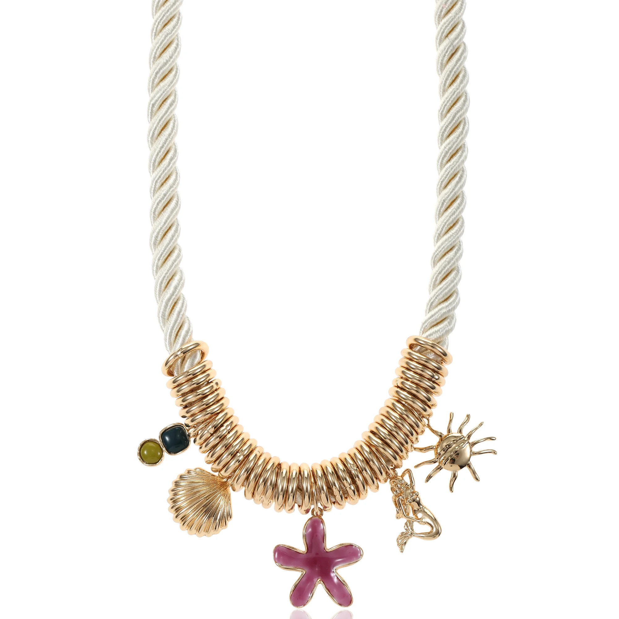 Scoop Women's Gold Tone Seaside Charm Necklace | Walmart (US)