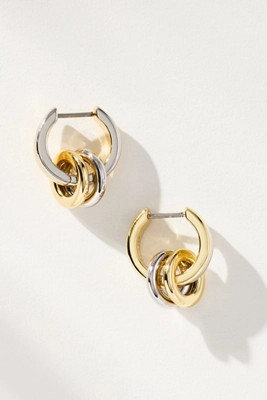 Ana Luisa Asher Drop Mixed Metal Huggie Hoop Earrings | Anthropologie (US)
