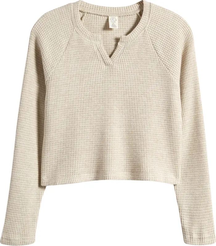 Treasure & Bond Kids' Waffle Knit Split Neck Top | Nordstrom | Nordstrom