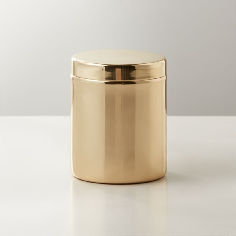 Elton Polished Brass Canister + Reviews | CB2 | CB2