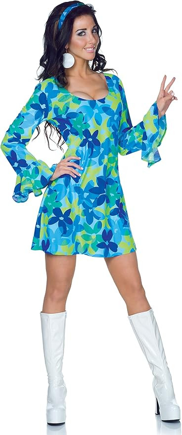 Underwraps Costumes Women's Retro Hippie Costume - Wild Flower | Amazon (US)
