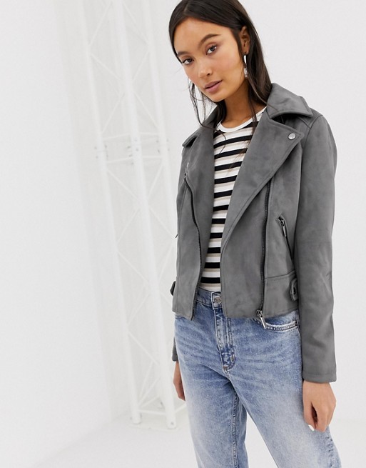New Look Suedette Biker Jacket | ASOS US
