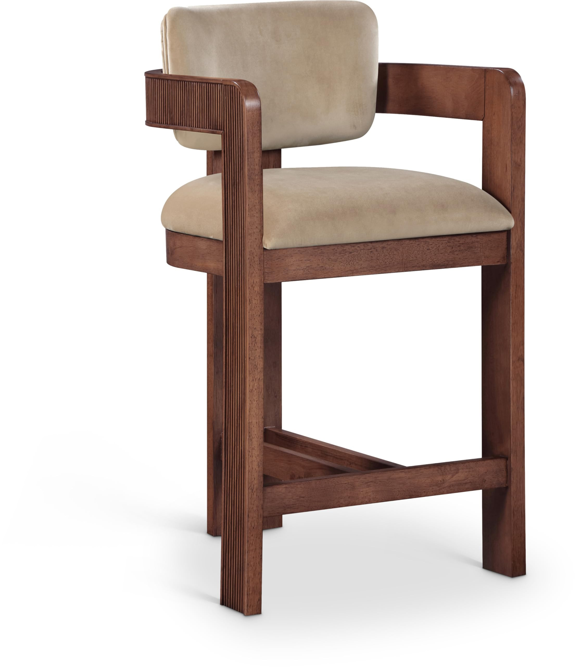 Meridian Furniture 11079Beige-C Sacha Collection Art Deco Stool with Ultra Luxe Beige Velvet, 460... | Amazon (US)