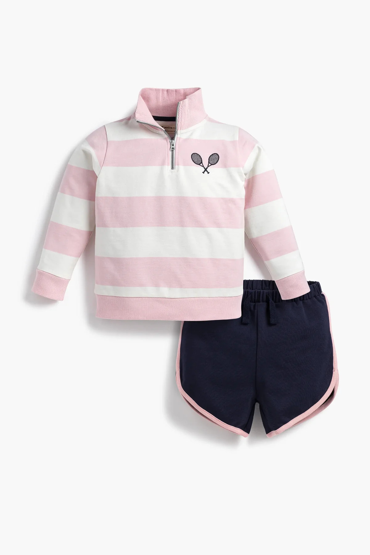Quarter Zip Sporty Sweatshort Outfit - Organic Baby, Toddler, & Kids Clothes - Monica + Andy | Monica + Andy