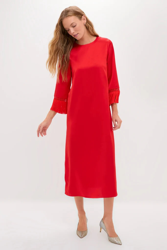 Red Satin Tassel Jamie Dress | Tuckernuck (US)