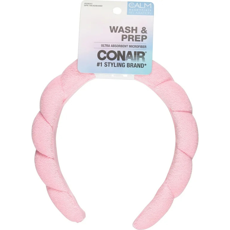 Conair Bubble Spa Rounded Headband, Pink, Terry, 1 Count | Walmart (US)