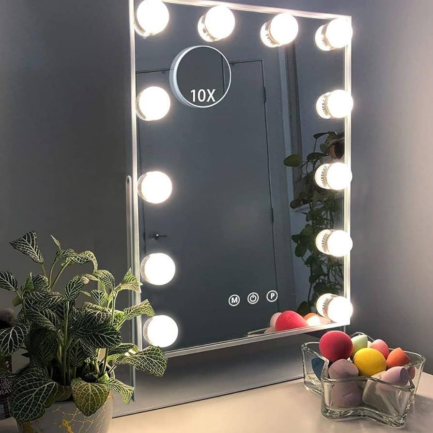 Hansong Vanity Mirror with Lights Makeup Mirror with Lights 12 Dimmable Bulbs Hollywood Lighted M... | Amazon (CA)