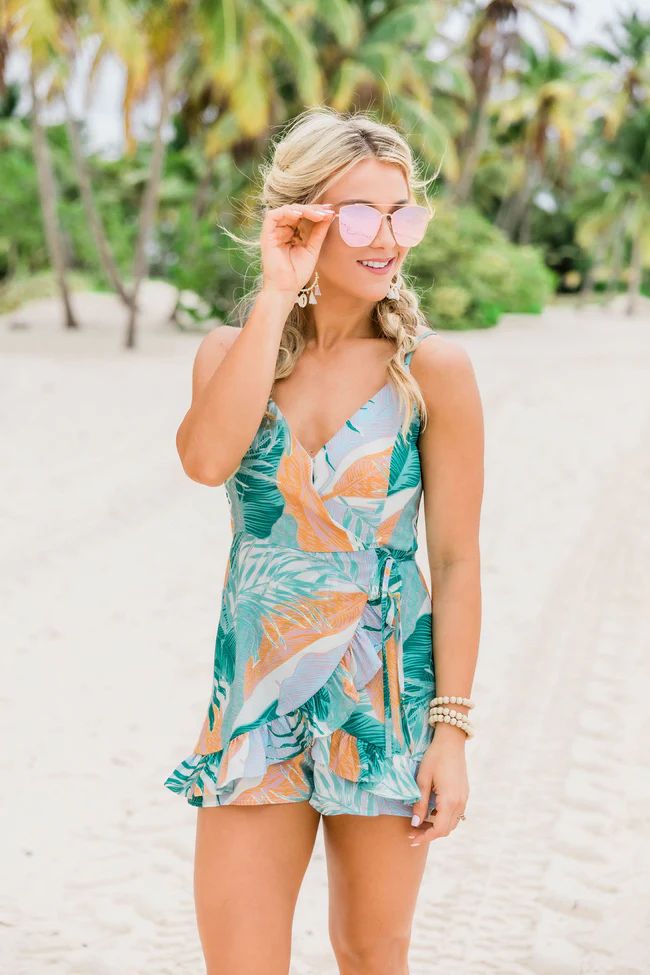 Escape To The Beach Cream Printed Romper | The Pink Lily Boutique