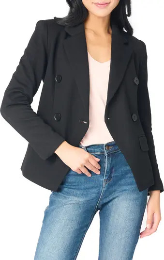 Double Breasted Cotton Blend Blazer | Nordstrom