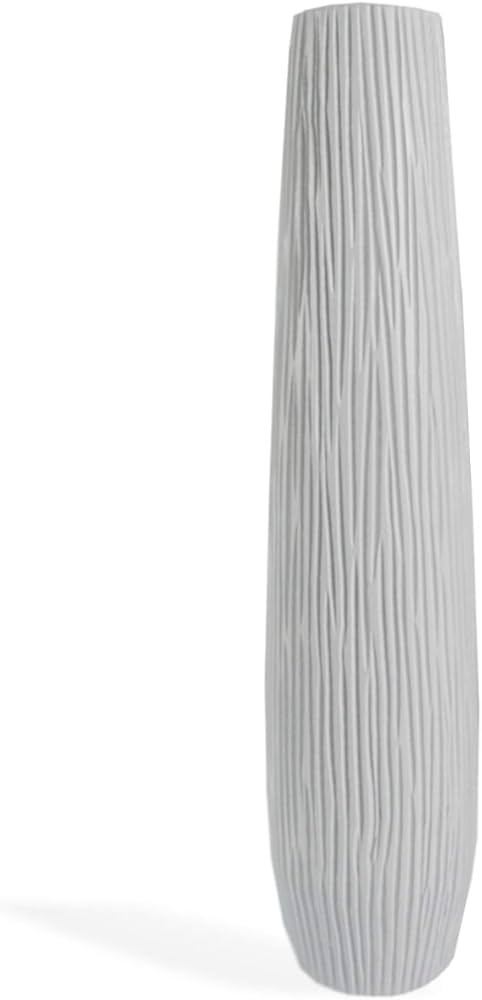 22 Inches Seashell Etched Striated White Vase | Amazon (US)