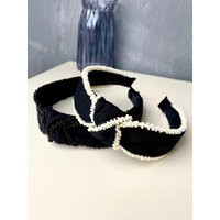 Beaded Headband, Knotted Headband, Black Headband, Women Vintage Hair Hoop, Simple Accessory, Spring Headband, Gift For Her | Etsy (US)
