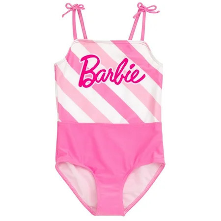 Barbie Fashionable Tie Shoulder Vibrant Sublimation Print One-Piece Swimsuit (Girl's) 5 | Walmart (US)