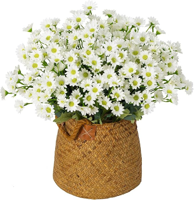 12 Bundles Daisy Flowers Artificial, Daisies Fake Flowers Bouquet UV Resistant Lifelike Silk Flow... | Amazon (US)