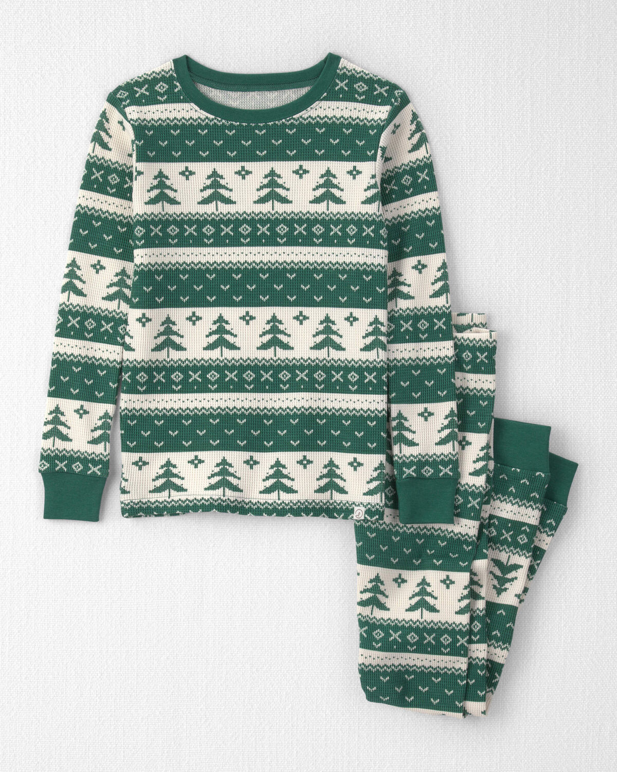 Kids 2-Piece Fair Isle Waffle Knit Pajamas Made with Organic Cotton | Carter's Inc