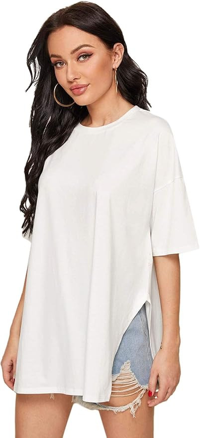 Floerns Women's Casual Basic Short Sleeve Loose T-Shirt Tee Tops | Amazon (US)