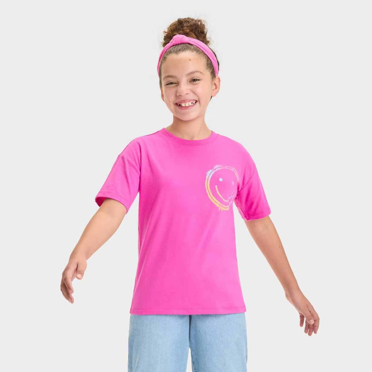 Girls' Short Sleeve Oversized Graphic T-Shirt - Cat & Jack™ | Target