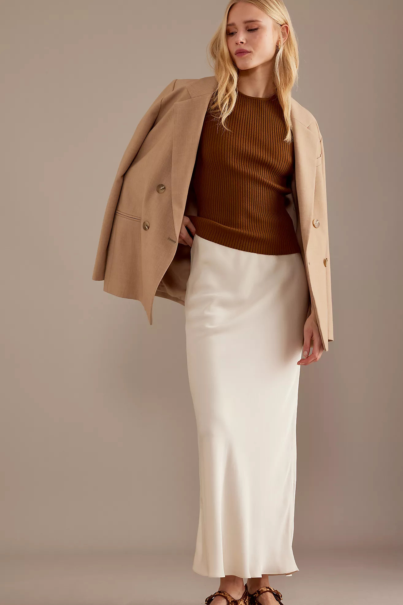 Satin Bias Maxi Slip Skirt | Anthropologie (UK)