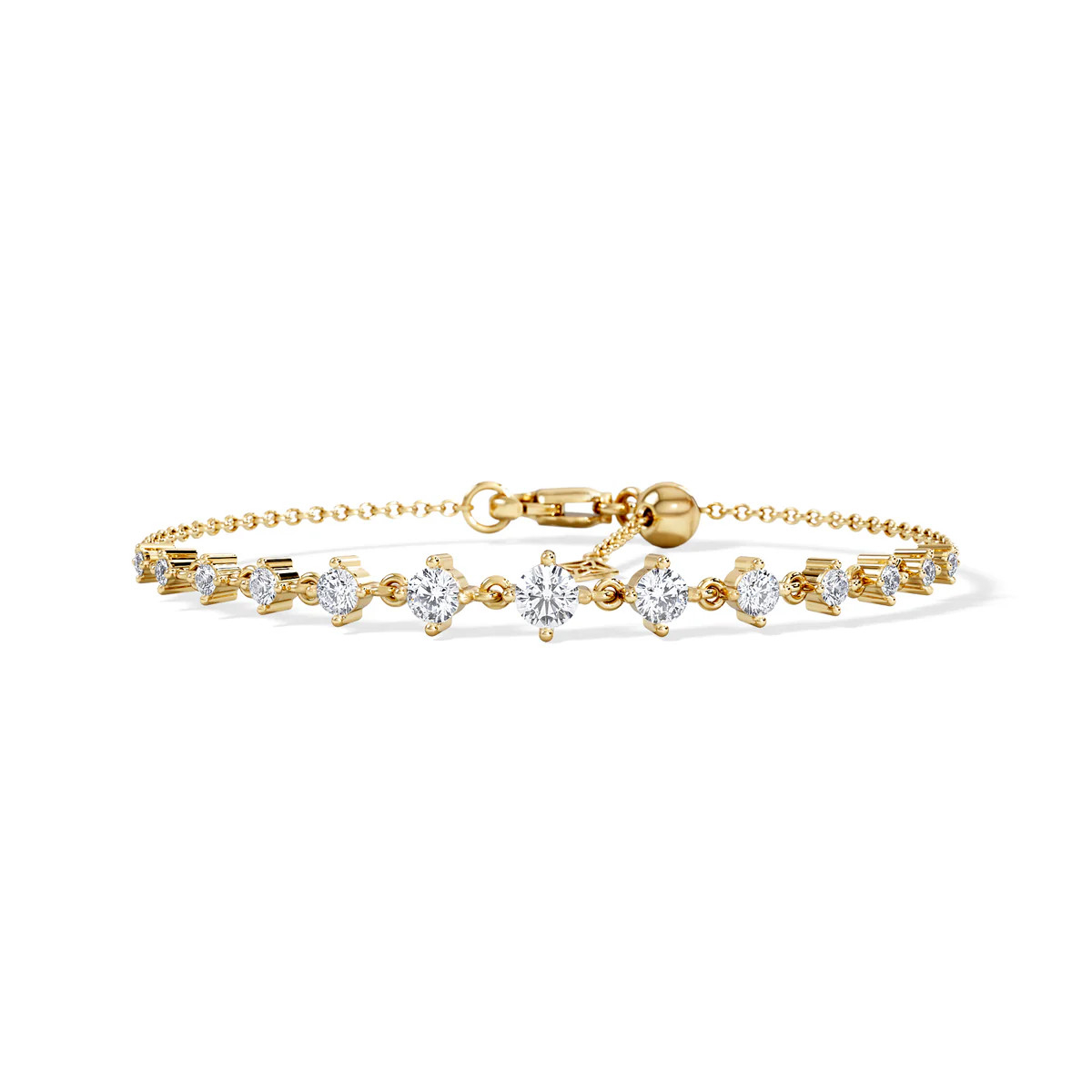 Moments 1.00ct Round Cut Lab Diamond Adjustable Tennis Bracelet in 18K Gold Vermeil | The Diamond Store