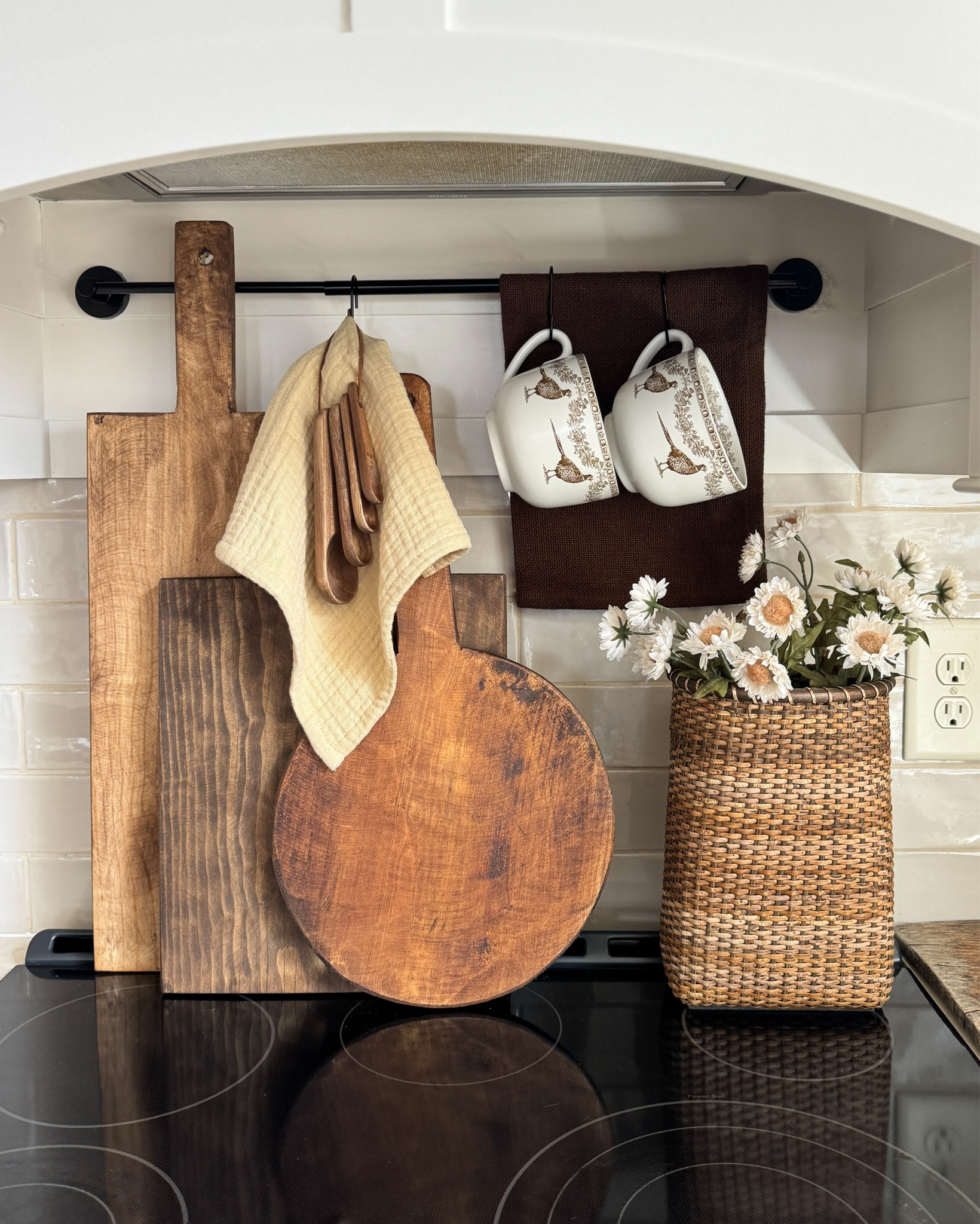 Beautiful home and kitchen decor with a vintage vibe: See all pics  

Cutting board trio
Set of 2 rattan wall baskets
Rustic iron footed pedestal tray set of 2
Pheasant pattern stoneware mugs
Textured found rice wine decorative jar 
Tweed espresso napkins set of 4
Handcrafted vintage bean pot
Heather ivory stem with cream berries
Tall narrow tweed baskets
Wooden measuring spoonss



#LTKHome #LTKSaleAlert