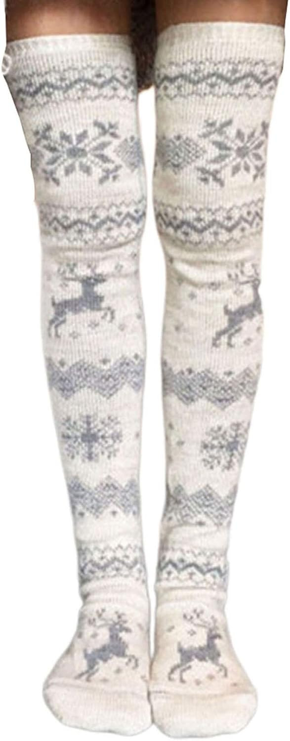 Women Cable Knit Extra Long Boot Socks Over Knee Thigh Stocking Leg Warmers | Amazon (US)