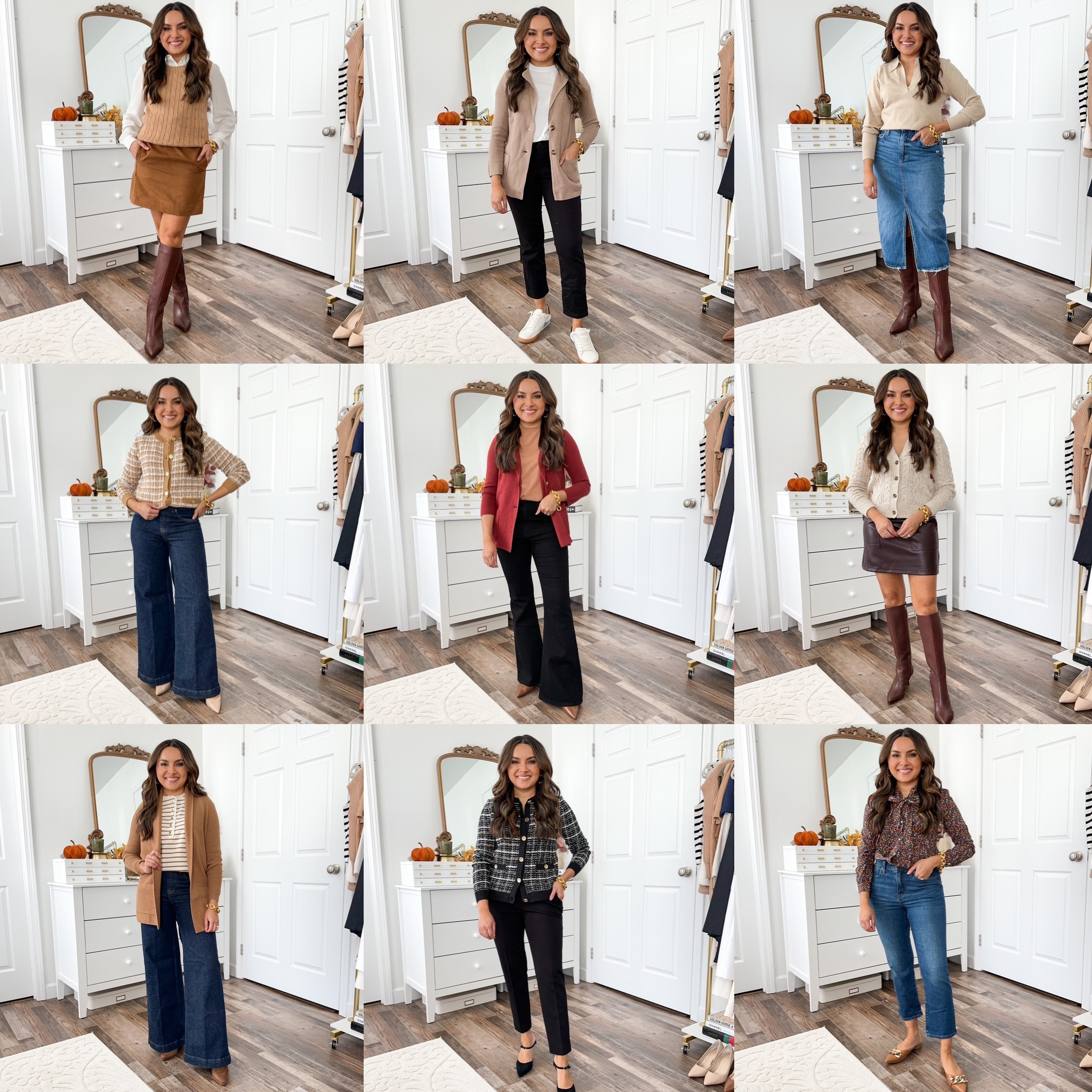 White button down size 0 petite TTS
Camel sweater vest size xxs TTS
Faux suede mini skirt - a little snug in the waist, size up if you want a comfy fit
Brown tall boots size 5 TTS - great for normal to narrow size calf 

Sweater blazer size xxs petite TTS
White tee size xs petite TTS
Black jeans size 26 petite TTS
Sneakers size 6 TTS

Tan collared sweater size xxs TTS
Denim midi skirt size 2 TTS
Brown tall boots size 5 TTS - great for normal to narrow size calf 

Tan tweed cardigan size xxs TTS
 Jeans size xs petite - sized down a size as the small petite looked wide - I like the xs petite but I do have to jump to put them on! 10% off and free shipping with code HONEYSWEETXSPANX
Tan heels size 5 TTS

Burgandy Sweater blazer size xxs petite TTS
Tan tank size xs TTS
Flare jeans size 26 petite TTS
Brown heels size 5 TTS

Cardigan sweater size xxs TTS
Brown faux leather skirt size xs TTS - usually size 0 or 2 petite 
Brown tall boots size 5 TTS - great for normal to narrow size calf 





Brown sweater blazer size xxs petite TTS - arms run narrow
Striped henley top size xxs TTS
 Jeans size xs petite - sized down a size as the small petite looked wide - I like the xs petite but I do have to jump to put them on! 10% off and free shipping with code HONEYSWEETXSPANX
Brown heels size 5 TTS

Black tweed cardigan size xxs TTS
Ankle pants size 2 petite TTS
Black heels size 5 TTS

Floral tie neck top size xxs petite TTS - size up if you are larger busted
Jeans size 26 petite TTS
Brown slides size 5 TTS

Tweed gold button jacket size 0 petite - sized up a size so I could button it
Black pants size 0 petite, size down a size
Black heels size 5 TTS 

Honey Sweet Petite
Honeysweetpetite

Fall outfits 
Petite 
Fall cardigans
Leather skirt
Denim skirt 
Flare jeans
Workwear
Office style 


#LTKstyletip #LTKsalealert #LTKworkwear