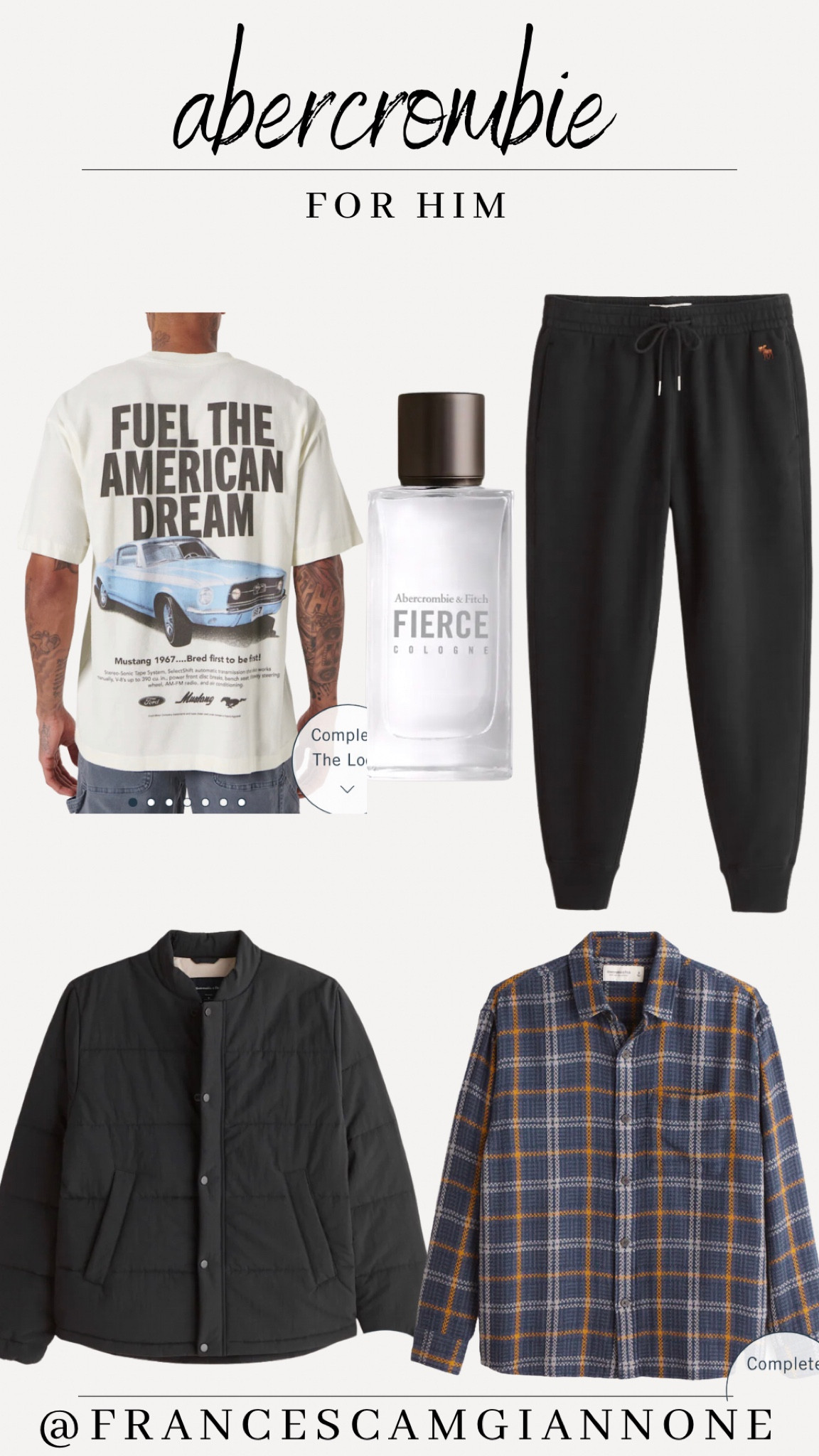 Abercrombie sale gifts for him! The mustang shirt is really cool! I love the joggers, because they can look stylish but also comfortable! The jacket is nice too!!

#LTKHoliday #LTKmens #LTKGiftGuide