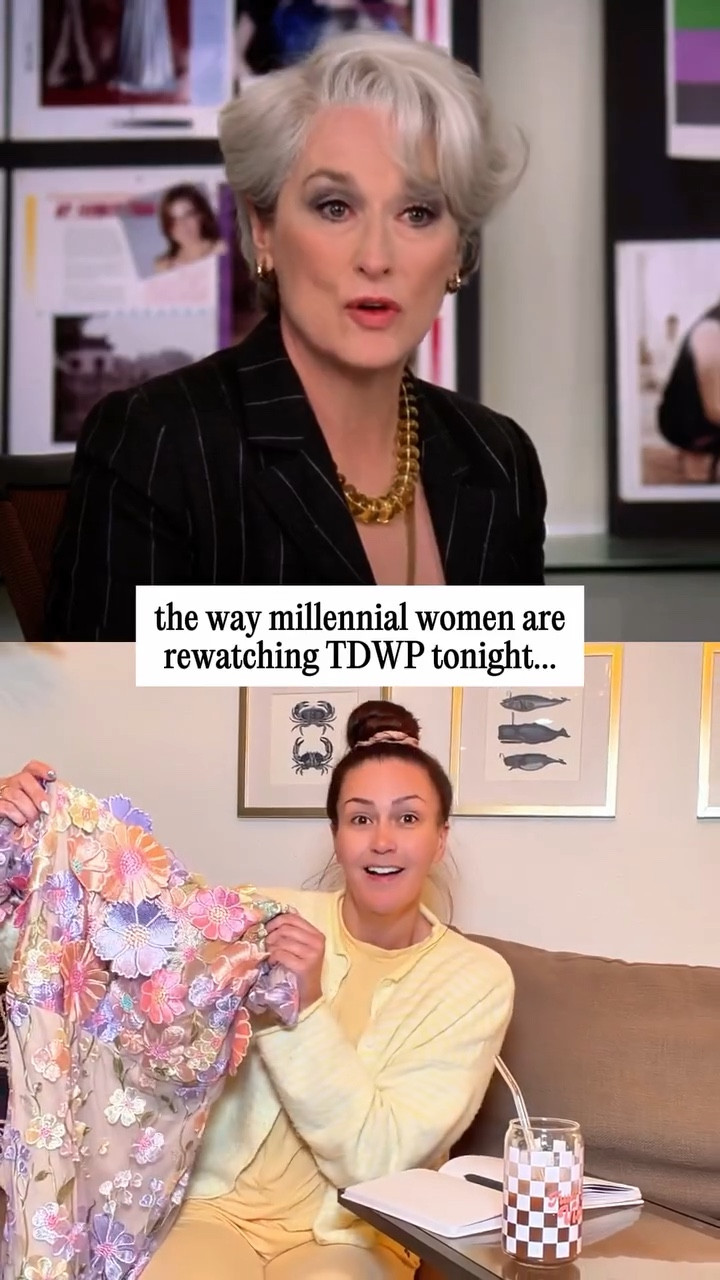 rewatching TDWP tonight like it’s a required course for tomorrow’s premiere 📽️✨

#millennialwomen #thedevilwearsprada #tdwp #cerulean #movienight