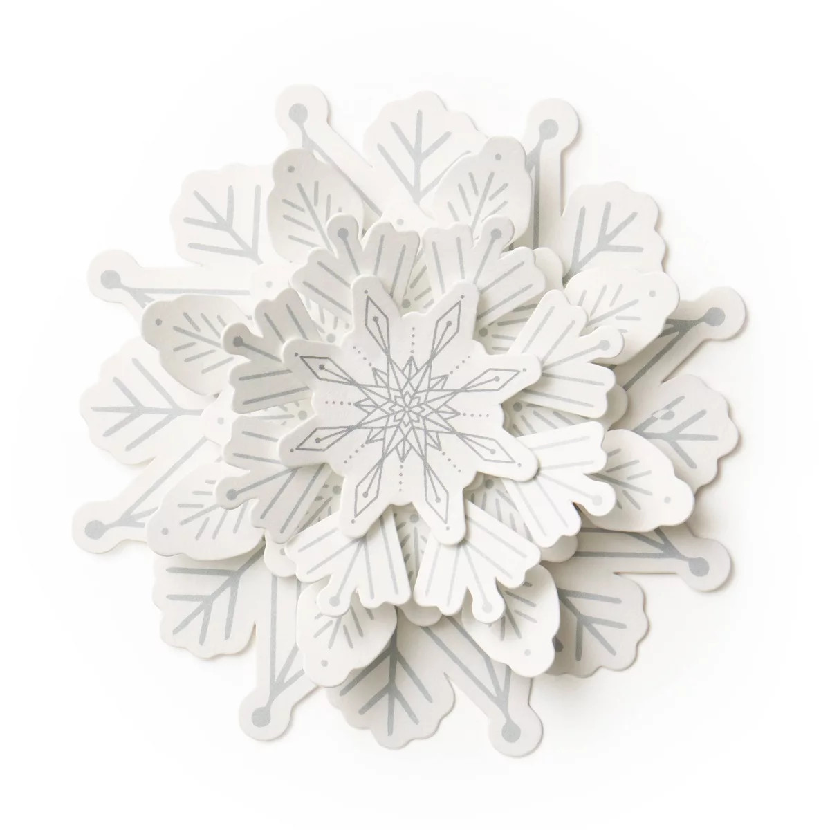Minted 4"x4" Snowflake Paper Gift Topper White | Target