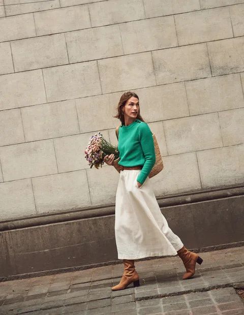 Florence Linen Midi Skirt | Boden (UK & IE)
