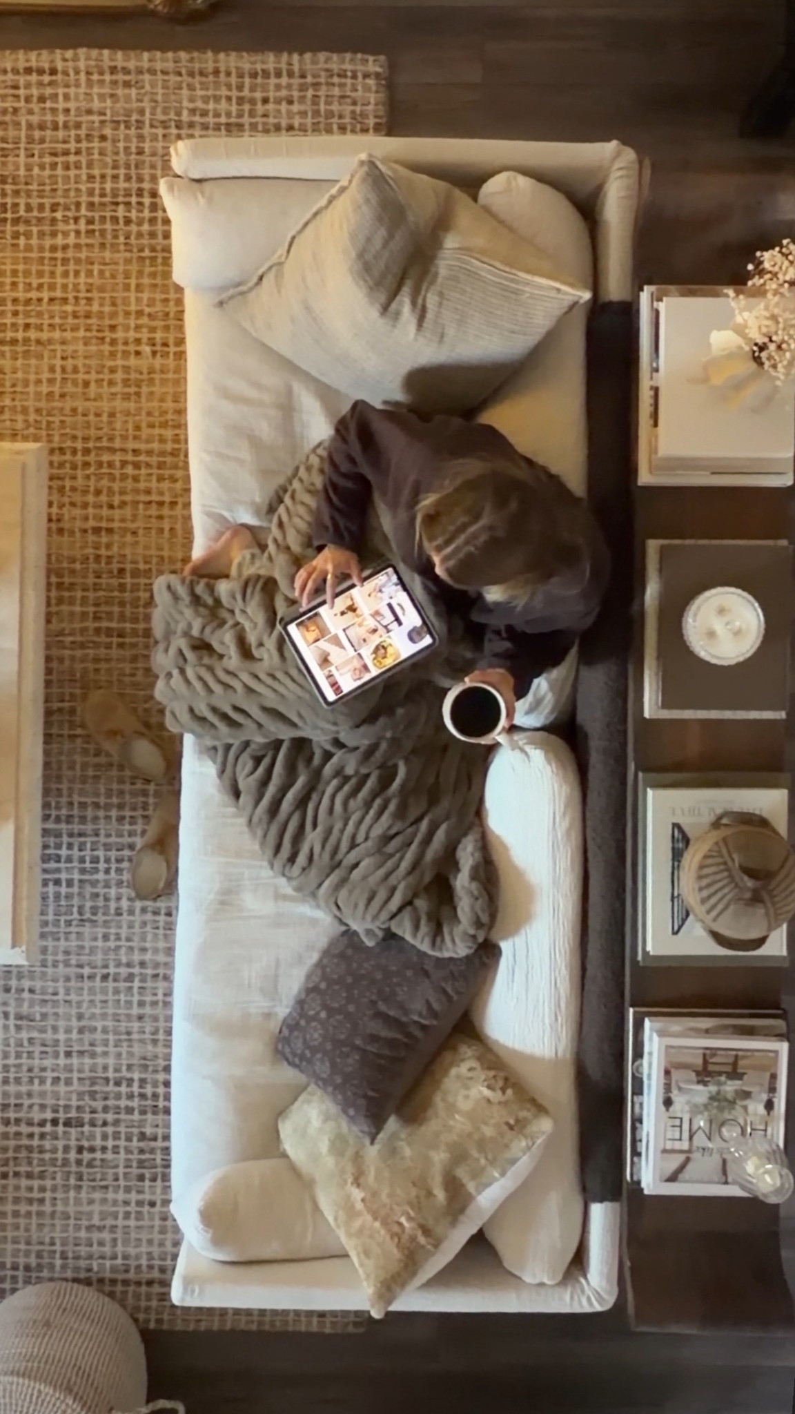 12/12/25 my morning lounge situation — sitting on the couch with my coffee, scrolling Pinterest, and easing into the day. Linking my super cozy Lola blanket (truly one of those pieces that makes slow mornings better and would make such a good holiday gift), the same Aritzia lounge outfit I’ve been living in lately, and our brown checkered rug from Rugs USA that’s become a fan favorite in our living room. Cozy, simple, and very much my kind of morning.

#LTKmorningroutine #LTKHome #LTKGiftGuide