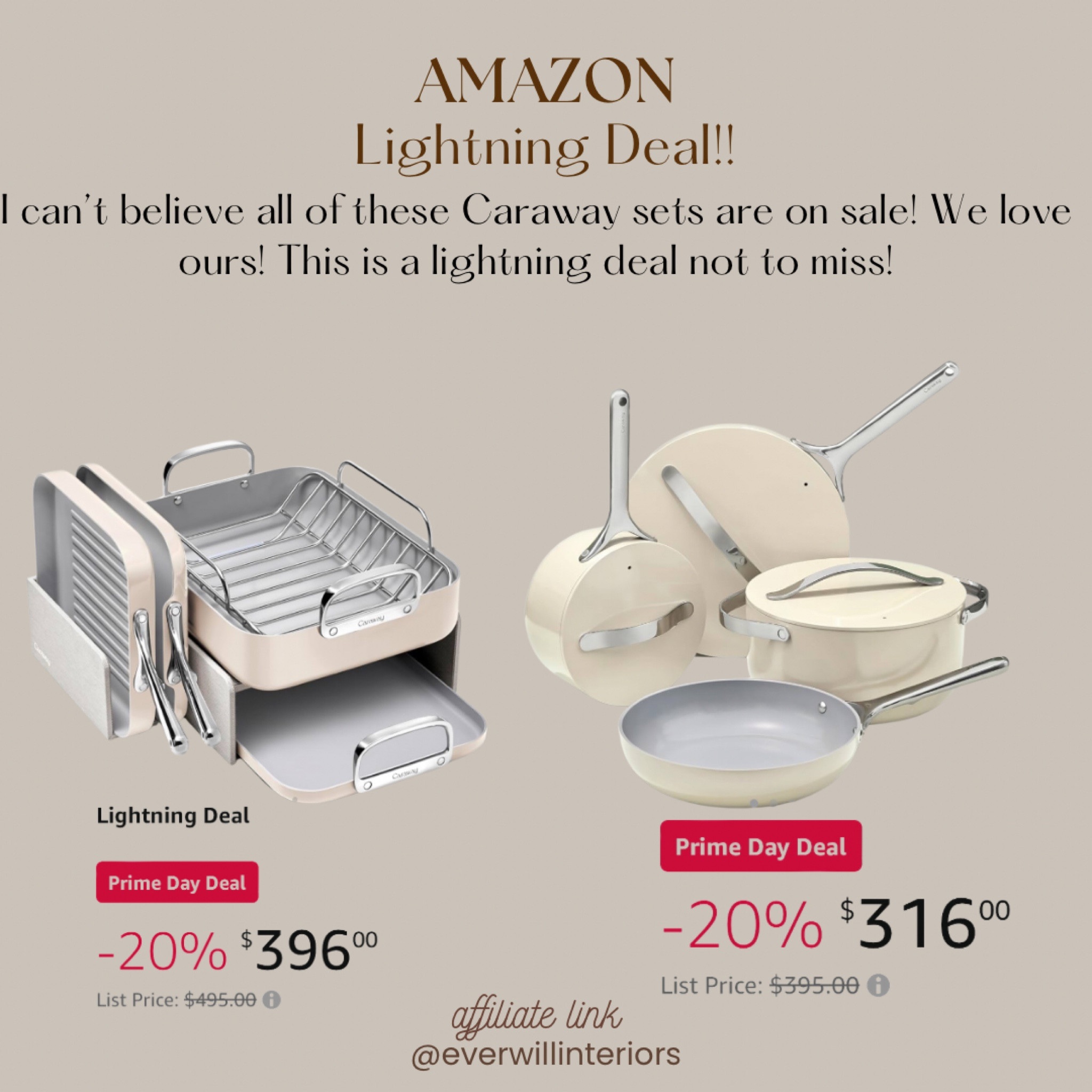 Non toxic cookware Lightning deal alert! 

I can’t believe these are all on sale! My favorite non toxic nonstick cookware set!

#cookwareonsale #carawaycookware #caraway #carawayprimeday #carawayprimedeal #lightningdeal #amazonprimeday #amazonlightningdeal #nontoxiccookwaresale 

#LTKSaleAlert #LTKFindsUnder100 #LTKHome