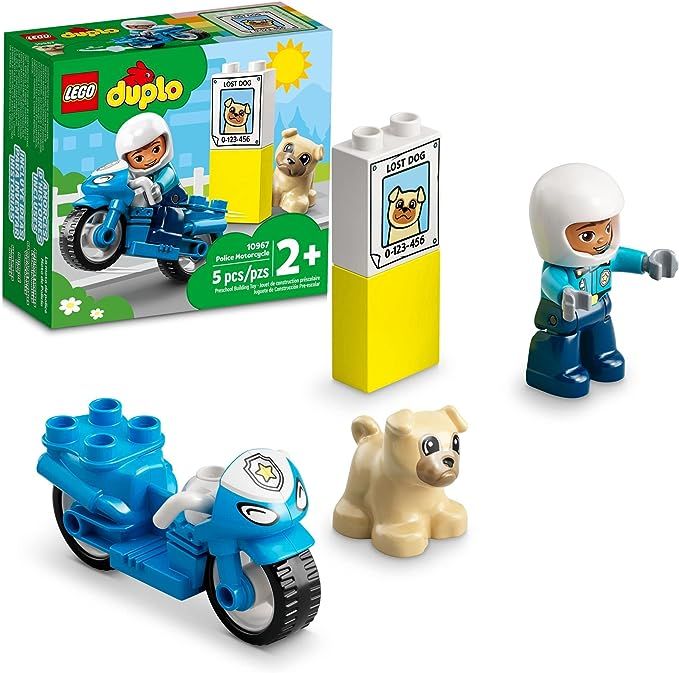 LEGO DUPLO Town Rescue Police Motorcycle 10967 Toy for Toddlers, Boys & Girls 2 Plus Years Old, w... | Amazon (US)