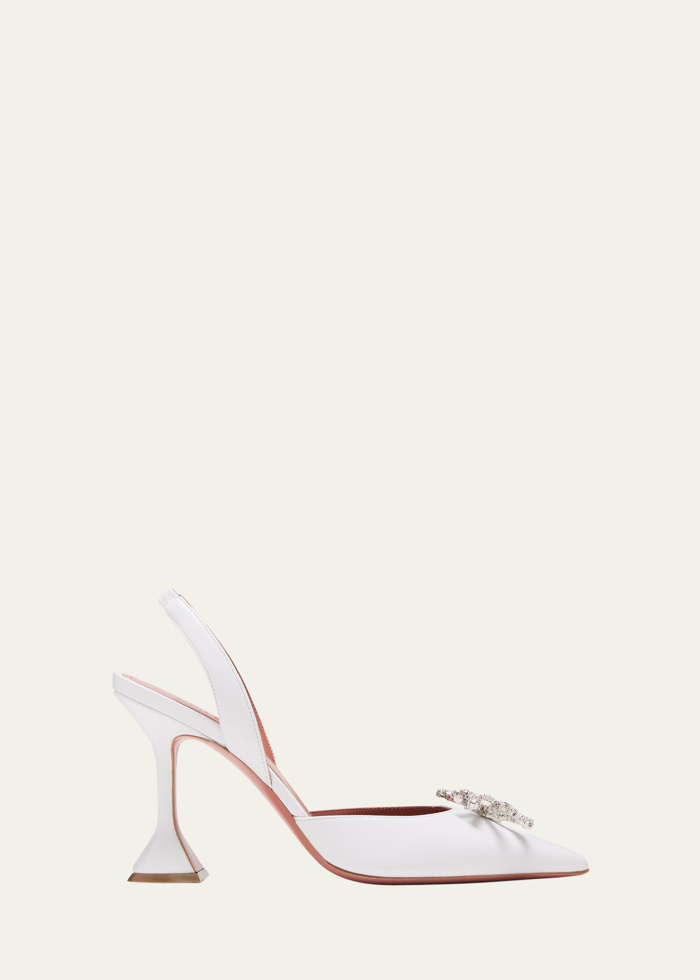 Amina Muaddi Rosie Napa Crystal Bow Halter Pumps | Bergdorf Goodman