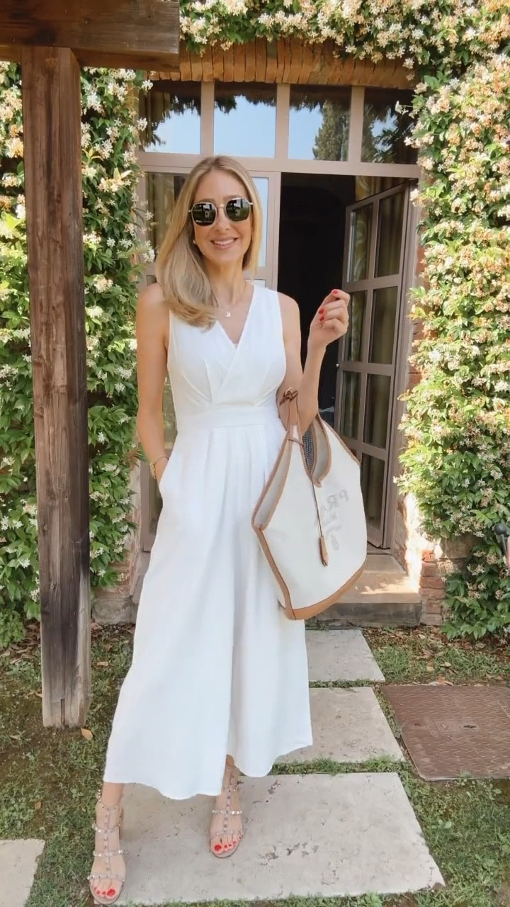 Summer outfit idea! 
Outfit I wore in Italy last summer🇮🇹
This jumpsuit from Amazon is so good. Is flowing, elegant, and put together. Fits true to size and I’m wearing size small 
Perfect European summer 



#LTKootd #LTKU #LTKSeasonal