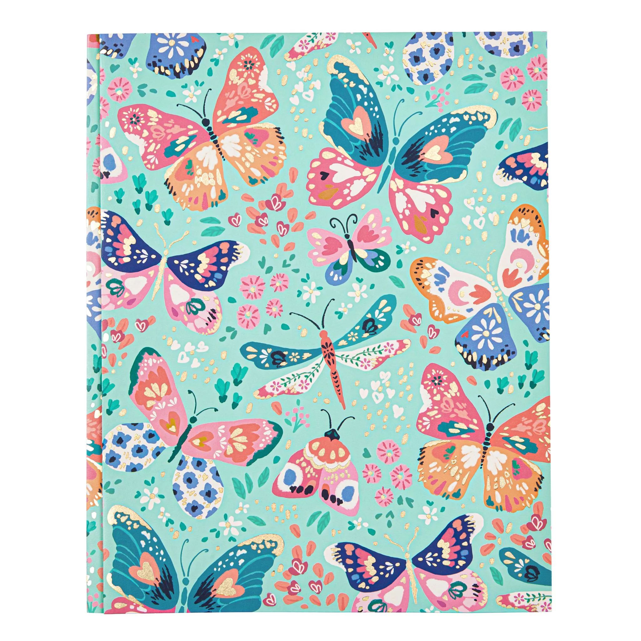 Mintgreen Two Pocket Paper Folder, Ditsy Butterfly, 3-Prong, Letter Size Portfolio, 70% Recycled ... | Walmart (US)