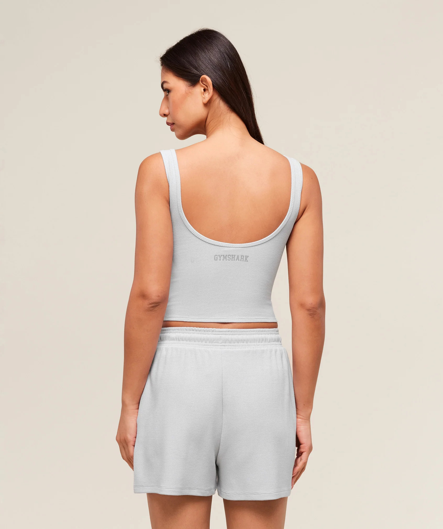 Gymshark Waffle Cropped Tank - Light Grey | Gymshark US
